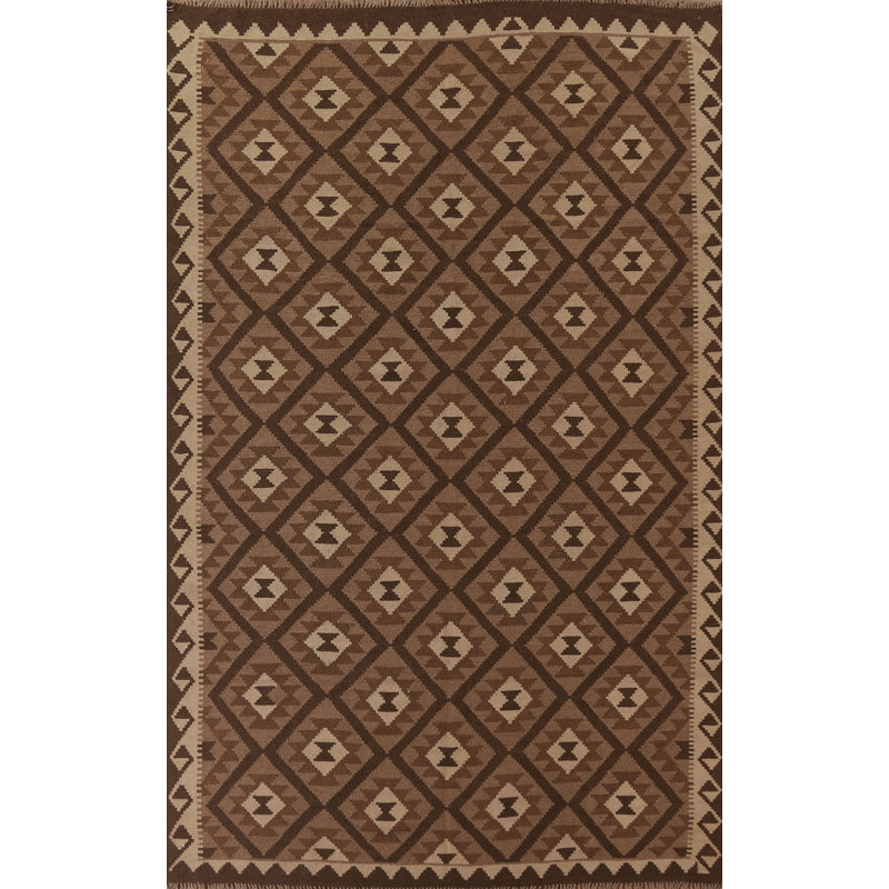 Tapis géométrique réversible kilim 7 x 10