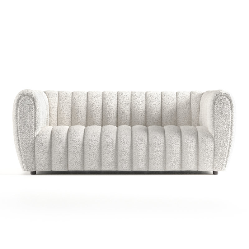 Celal Upholstered 63'' Loveseat, Off-White 100% Polyester, 31.5” H x 82.5” L x 34.5” W
