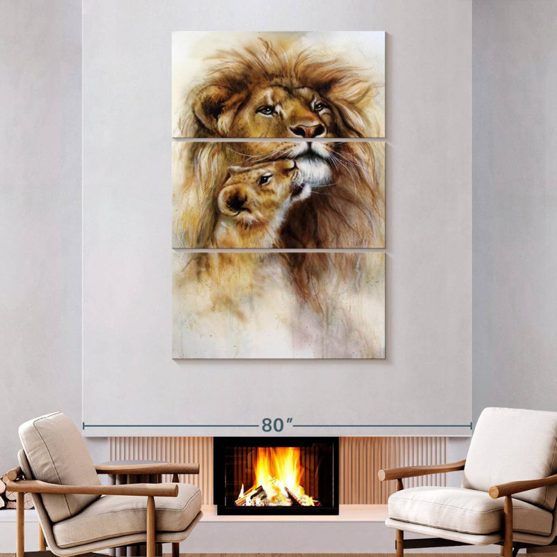 Brampt Lions, 74" H x 48" W
