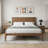 Arvion King Size Transitional Modern Solid Wood Platform Bed Frame, ARB-46-K, with Panel Headboard & Japanese Joinery, Chestnut Brown, No Box Spring Needed-357193830-357193828