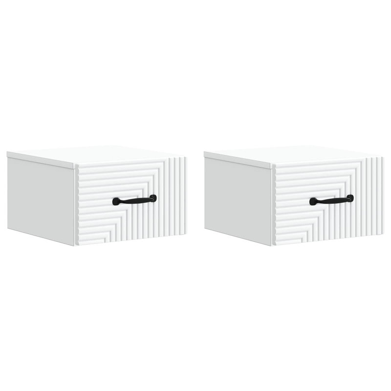 34.5cm W Manufactured Wood Bedside Table, White