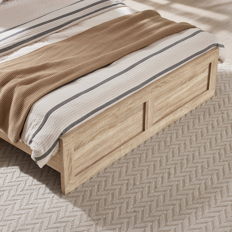 Lit en bois Farmhouse, Naturel, Double