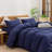 BESTOUCH Duvet Cover Set 100% Washed Cotton Linen Feel Lightweight-114986040-114986035