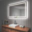 Miroir de salle de bain sans cadre à lumière DEL antibuée avec rétroéclairage et sans cadre-91383707