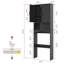 Rangement confortable au-dessus de la toilette avec portes et tablettes ouvertes-135574065-103237401