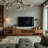 Modern TV Stand, Retractable TV Cabinet up to 103 Inches, 5 Storage Spaces, Fits Flat Screen TVs