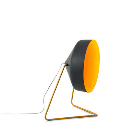 41cm Novelty Floor Lamp with Outlet, Black/Orange