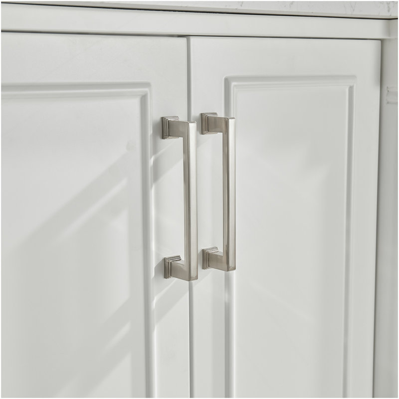 Ensemble de meuble-lavabo double autoportant 60 po avec 2 poignées entièrement assemblé