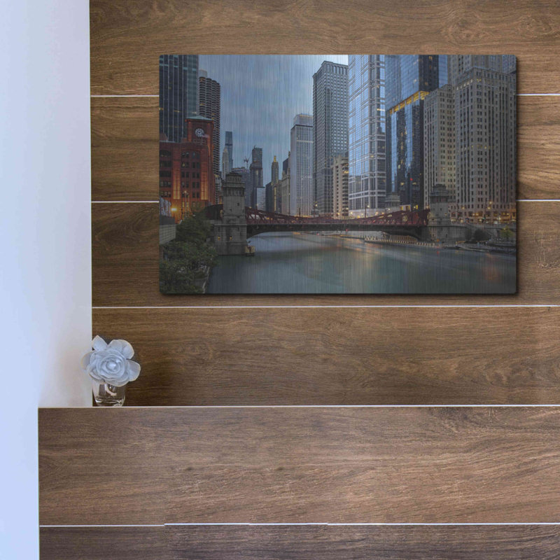 «Chicago River» par AKG, H 12 po x l 16 po