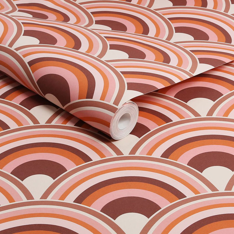 Envy Curve Geometric Wallpaper, Pink