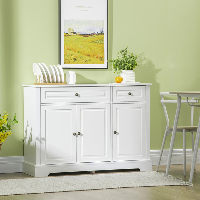 Amariani 45.25'' Wide 2 Drawer Sideboard,Dining cabinet,Office credenza, White