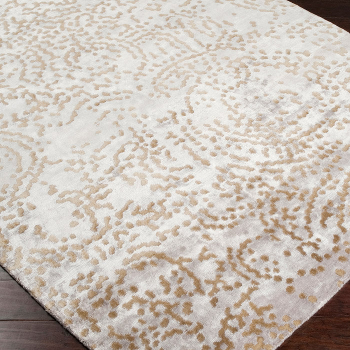 Tapis brun en laine noué à la main Dixon, Rectangle 4 pi x 6 pi