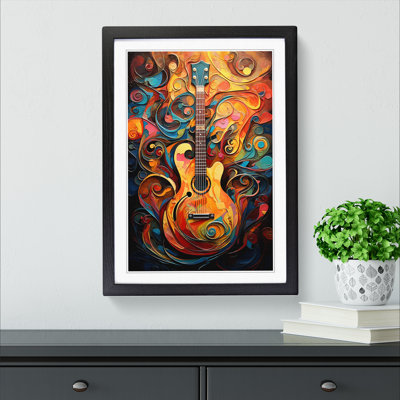 Guitar Tachisme - Framed Print