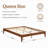Queen Solid Bamboo Bed Frame, Adjustable Upholstered Headboard Mortise And Tenon Structure