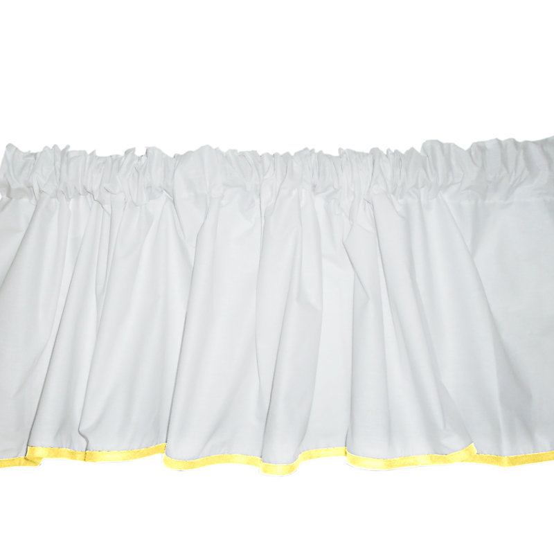 Vilray Cotton Blend Window Valance, White/Yellow
