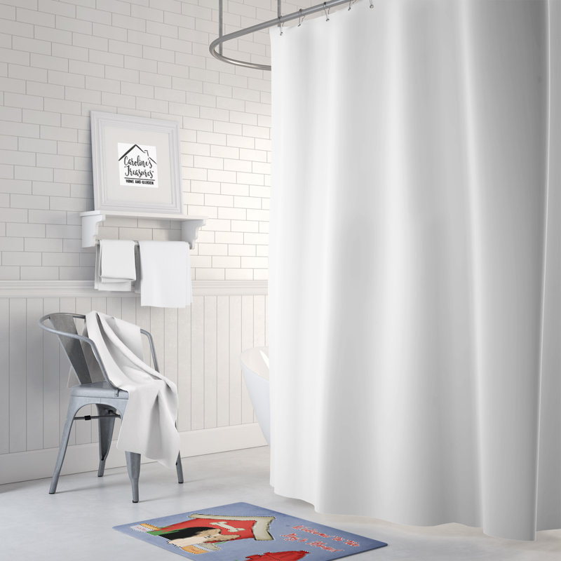 Tapis pour salle de bain Dog House, White Papillon