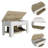 Austin 40" Wide Storage Table with 1 Extendable Shelf, 4 Legs and Lower Shelf-1660132489-1660132494