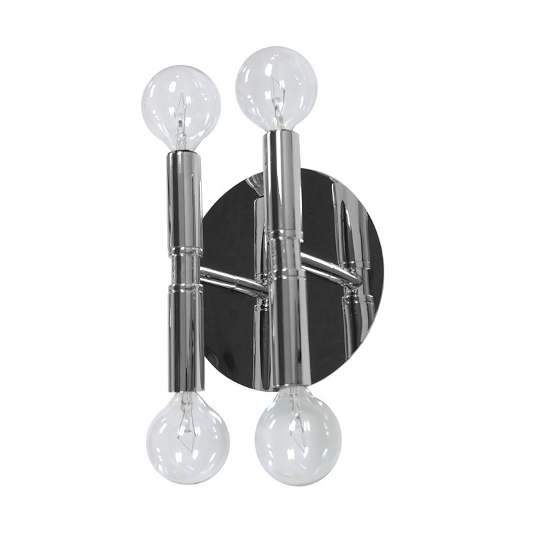 Appliquee à bras 4 lumières Maghull, Chrome poli