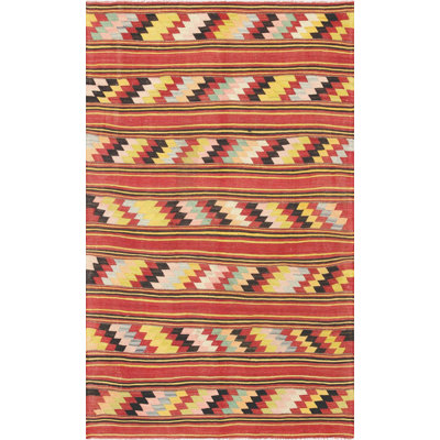 One-of-a-Kind 5'1" X 8'4" 1960s Wool Area Rug in