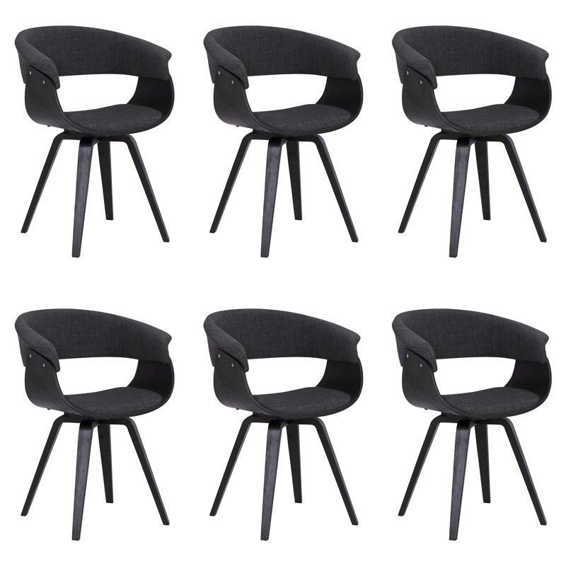Chaise rembourrée Summer , Gris anthracite, 6, Noir