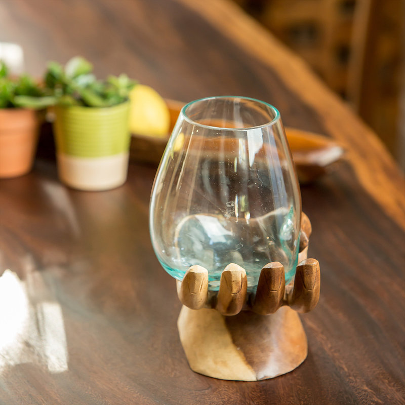 Vase en verre soufflé - Buddhi H 11 "