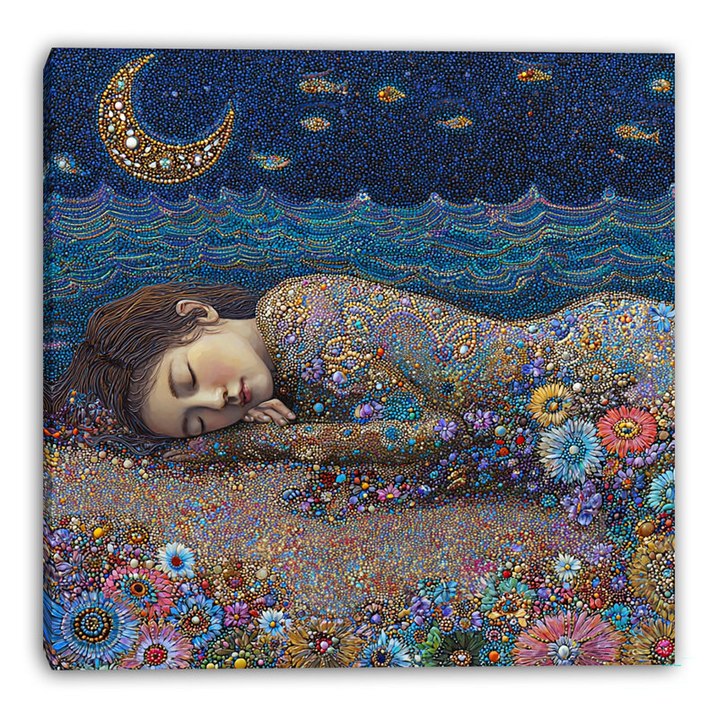Art mural sur toile Starry Shore Dream, L 30 po x H 30 po x P 1,5 po