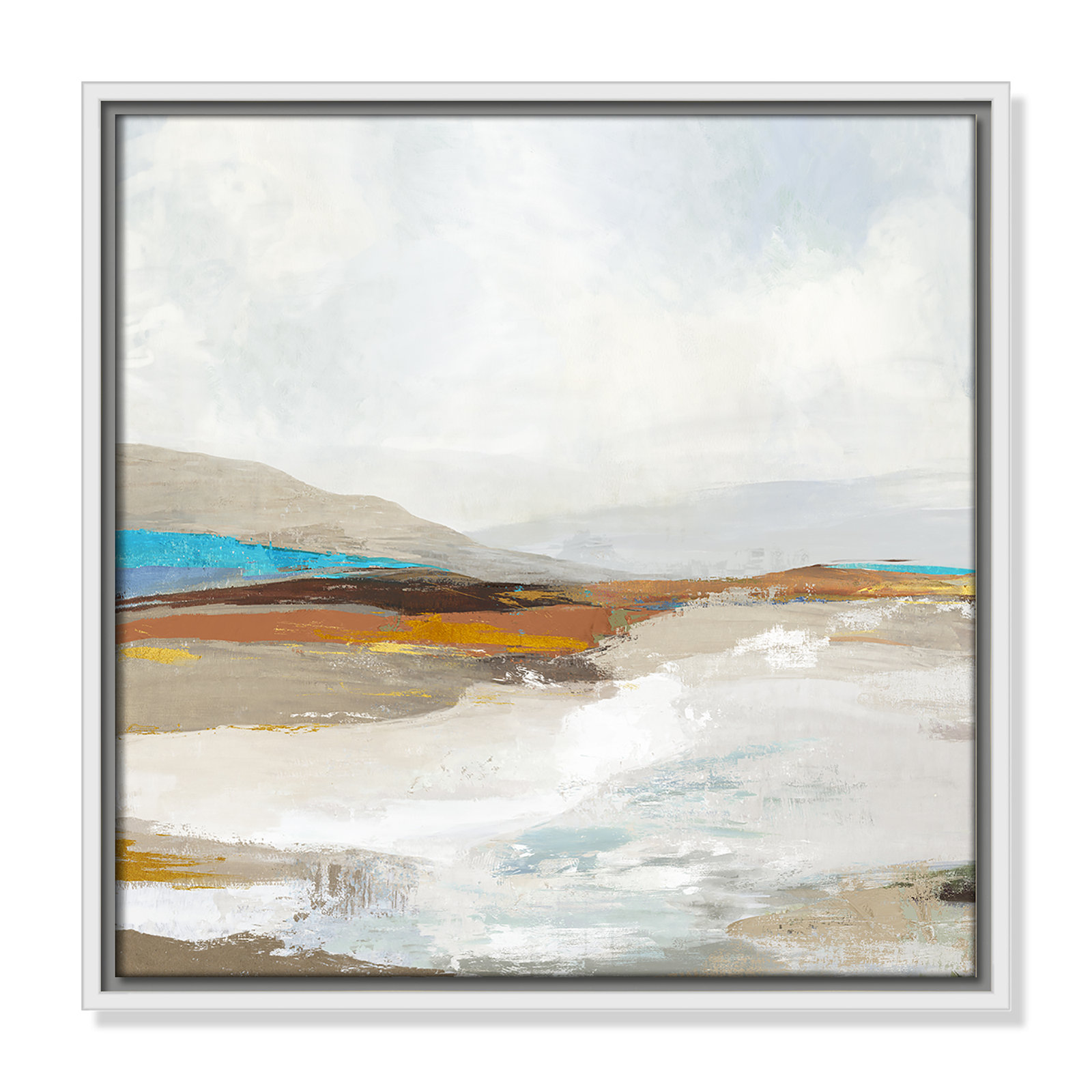 Middlebury "Soft Sea I" Print by Allison Pearce, 17.5" H x 17.5" W, White Framed