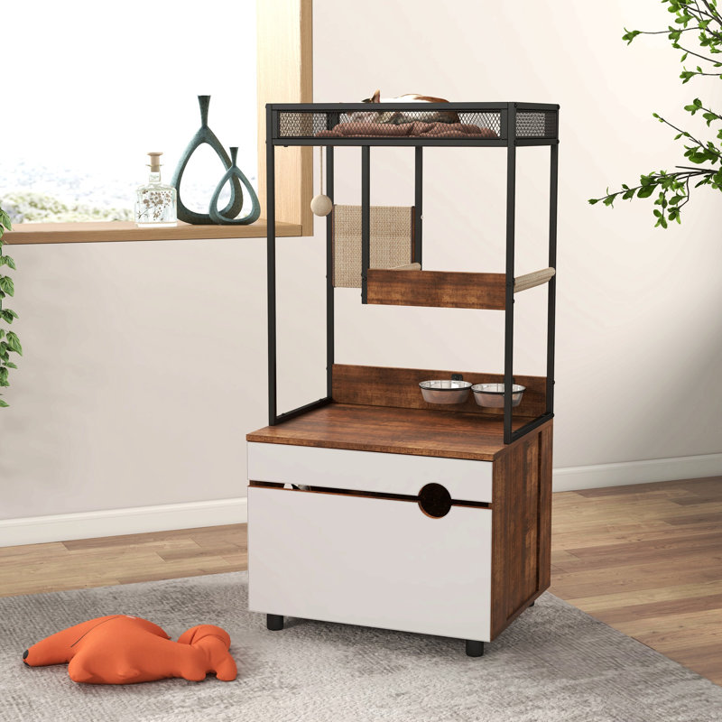 Cat Litter Box Enclosures With Cat Tree Tower, Cat Furniture ,Cat Cabinet