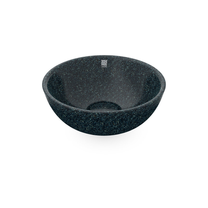 Woodio Soft40 15.75'' Wood Circular Bathroom Sink, Arctic