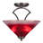 Zilo Semi-Flush 2-Bulbs Shown In Dark Granite Finish With 12" Amber Crystal Glass-32415716-32415721