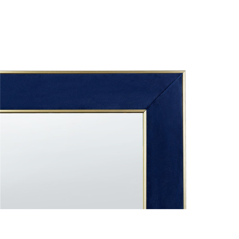 Leolani Flat Leather Floor Mirror, Blue