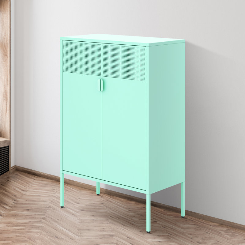 Lashondra 32'' Wide 2 - Shelf Storage Cabinet, Mint