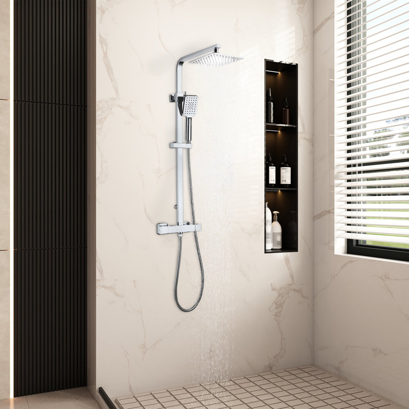 Complete Shower System with Rough in-Valve, Chrome