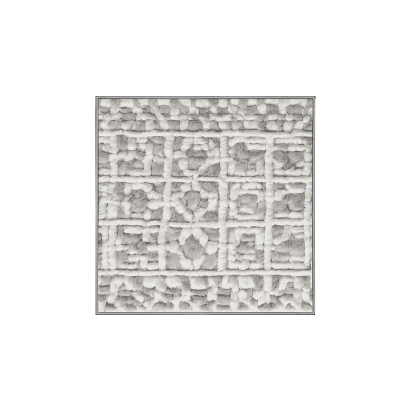 Tapis gris lavable à la machine, Carré 6 pi