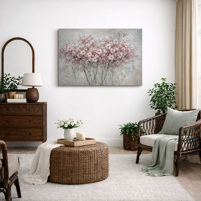 Œuvre de cerisier en fleurs, doux printemps floral, impression sur toile encadrée