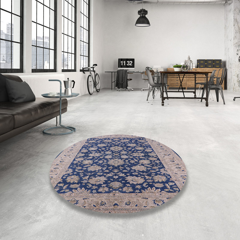 Tapis oriental beige / bleu Lucida, Rond 8 pi