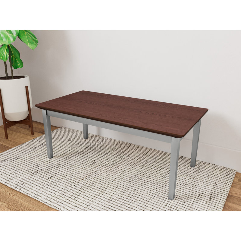 Table basse en acier Lenox, Argent, Noyer cacao