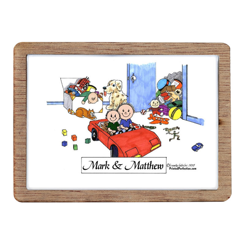 Magnet en bois personnalisé Brothers - un cadeau génial!, Oui