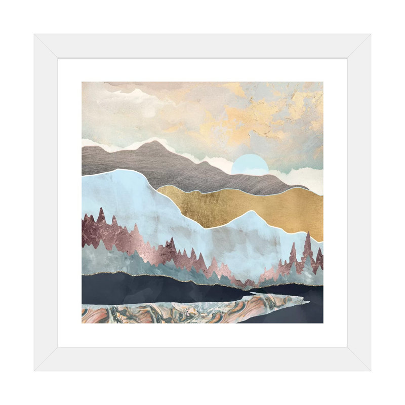 Lumière d'hiver - imprimé, H 24 po x l 24 po x p 1 po, Encadré par un papier blanc