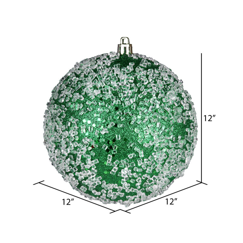 Ornement boule scintillante, H 12 po x l 12 po x P 12 po, Vert, 1