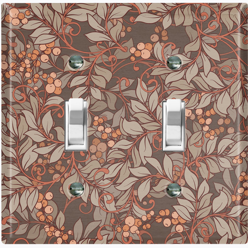 Copper Rust Patina Teal Print 2 - Gang Toggle Light Switch Standard Wall Plate