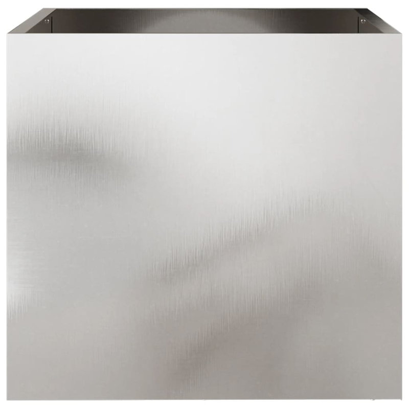 Planter Steel, 2, 39cm H x 42cm W x 40cm D, Silver