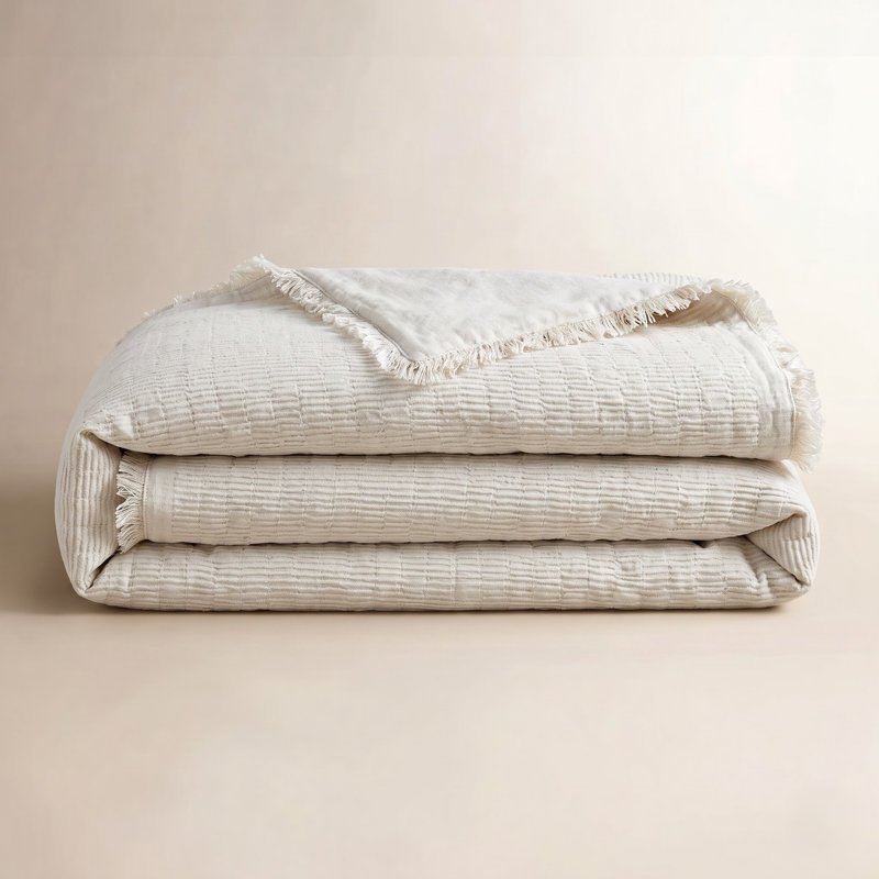 Roark Matelasse Coverlet, King Coverlet, Natural