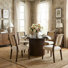 5-Piece Round Pedestal Dining Table Set With Woven Rope Backrest