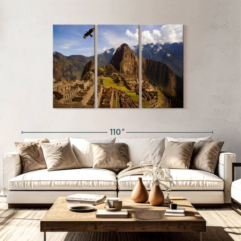 Lilie Hawk Over Machu Picchu, 48" H x 74" W