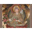 Art mural bouddhiste tibétain peint à la main Gouang Padmasambhava (Gurang Rinpoché), sans brocart, or 24 carats, 24 po x 17,7 po