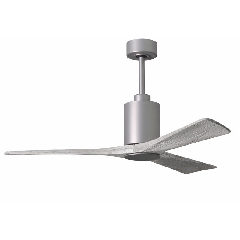Patricia Ceiling Fan with LED Lights, Brushed Nickel, Barn Wood, 52"