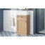 Meuble-lavabo 18,5 po avec lavabo réversible en résine, armoire en panneau de fibres à densité moyenne avec tablette réglable et poignées élégantes en alliage de zinc, finition en mélamine grain de bois, porte réversible, style rustique pour petits espaces