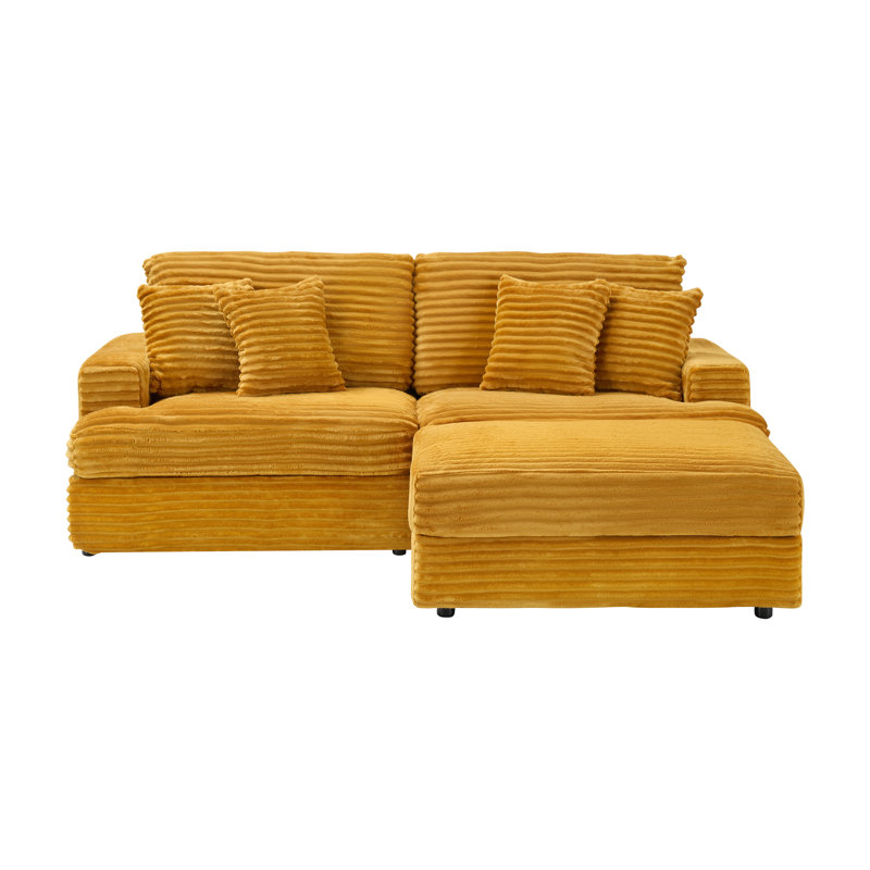Aura Modular Sofa With Hidden Storage, Independent Spring Cushion & Cloudlike Memory Foam, Orange