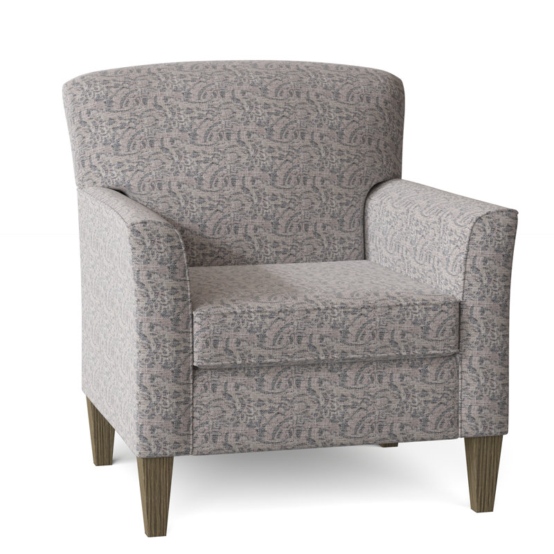 Fauteuil de 33 po de large Shirleyann, Tissu performance gris marbré, Espresso